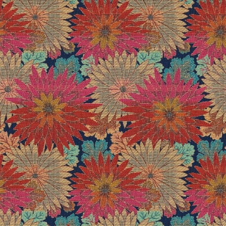 Tissu Jacquard Matcha Rouge 