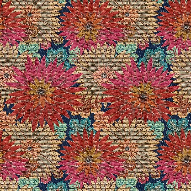 Tissu Jacquard Matcha Rouge 