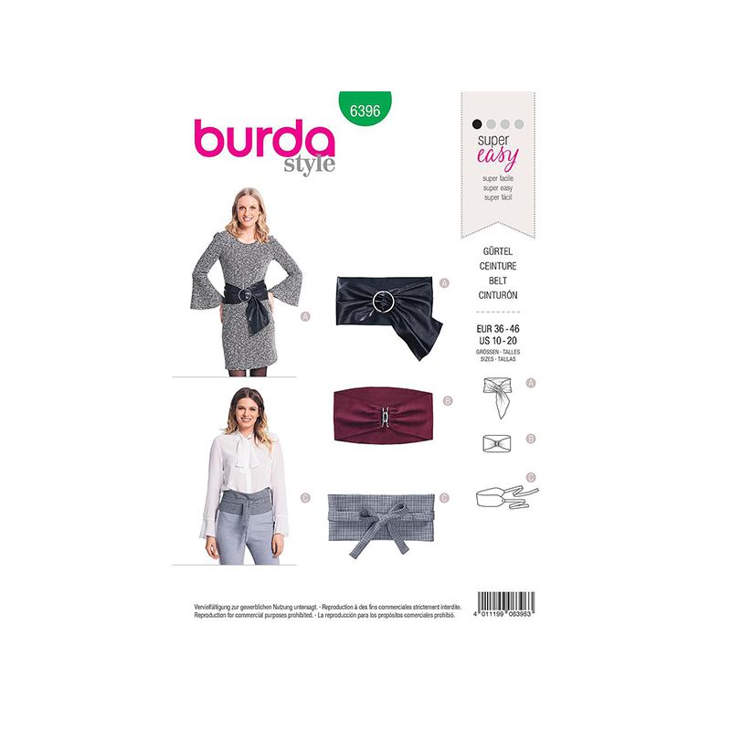 Patron Burda 6396 Ceinture 36/3844/46