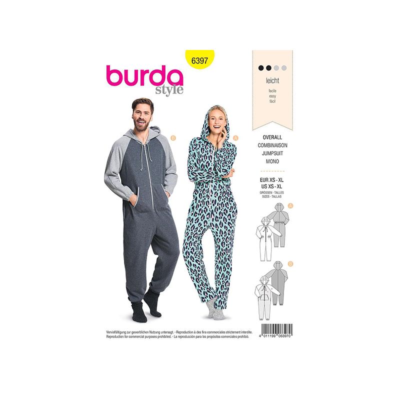 Patron Burda 6397 Combinaison Xs / Xl