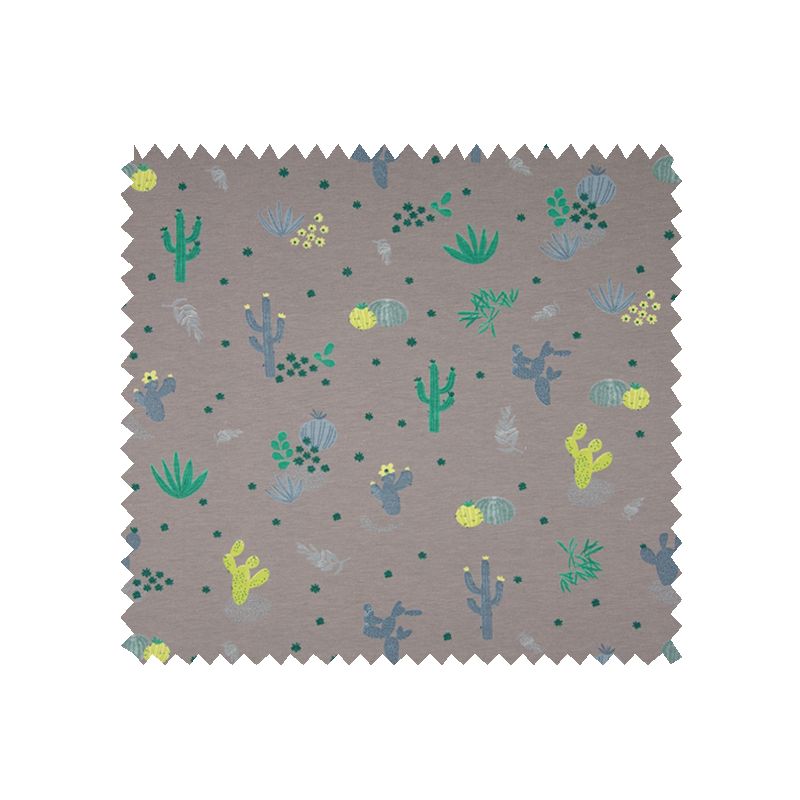 Tissu Jersey Imprime Cactus Gris