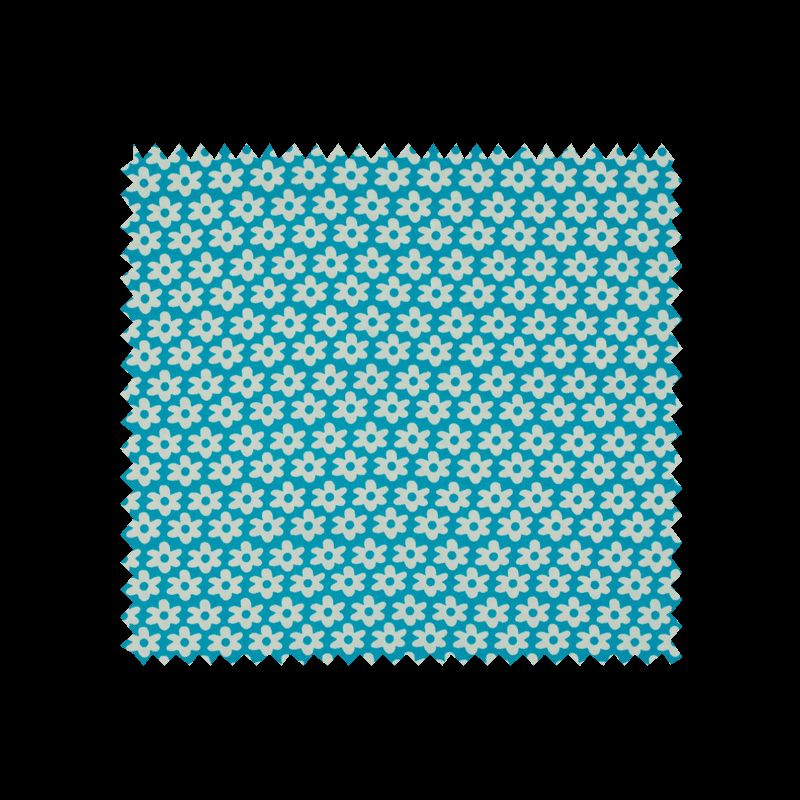Tissu  Imprimé Paquerette Turquoise