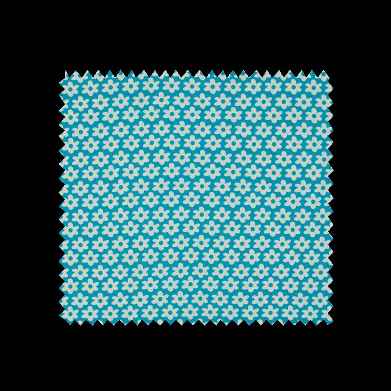 Tissu  Imprimé Paquerette Turquoise