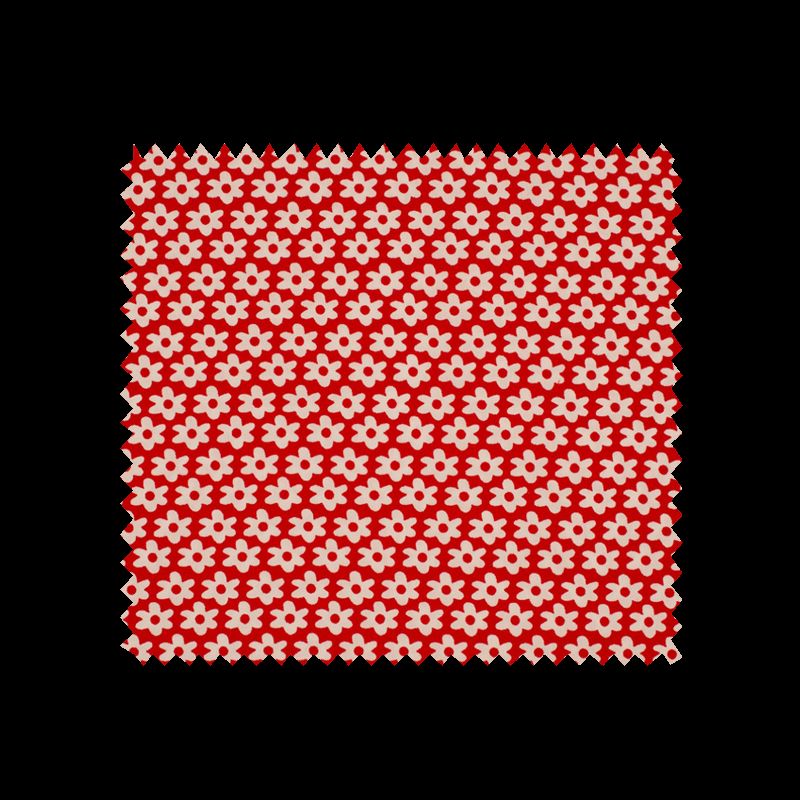 Tissu  Imprimé Paquerette Rouge