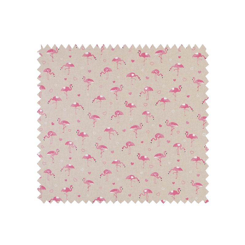 Tissu Flamants Coloris Rose et Lin