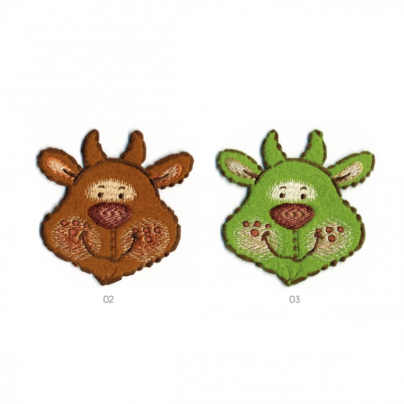 Ecusson Tête chèvre peluche
