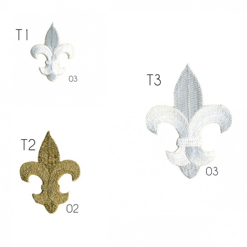 Patch écusson Thermocollant Fleur De Lys - 8x6 Cm - Brodé Polyester - Repasse Et Colle