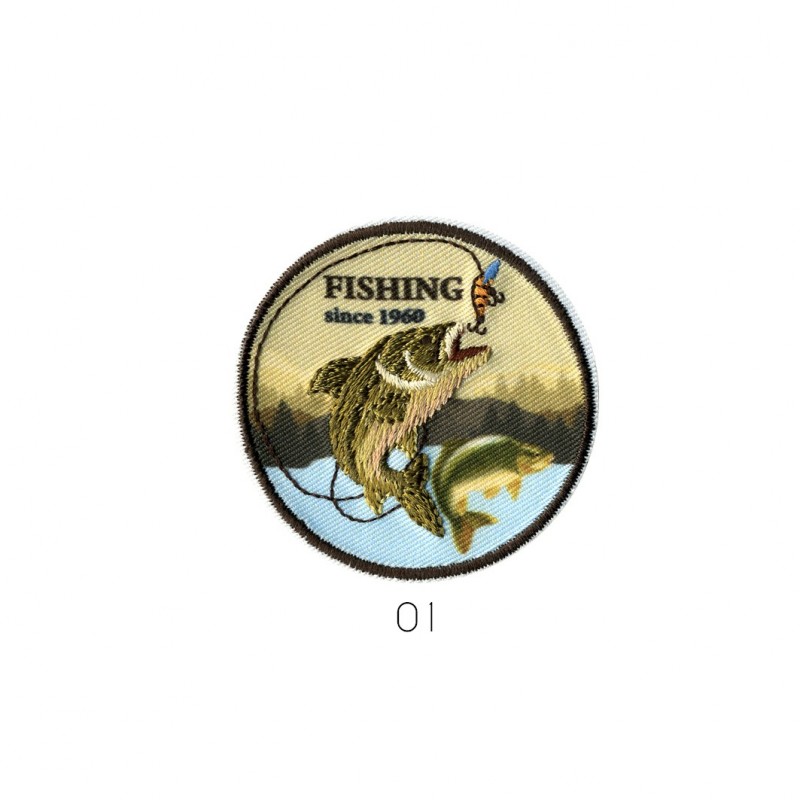 Ecusson fishing since 1960 5x5cm