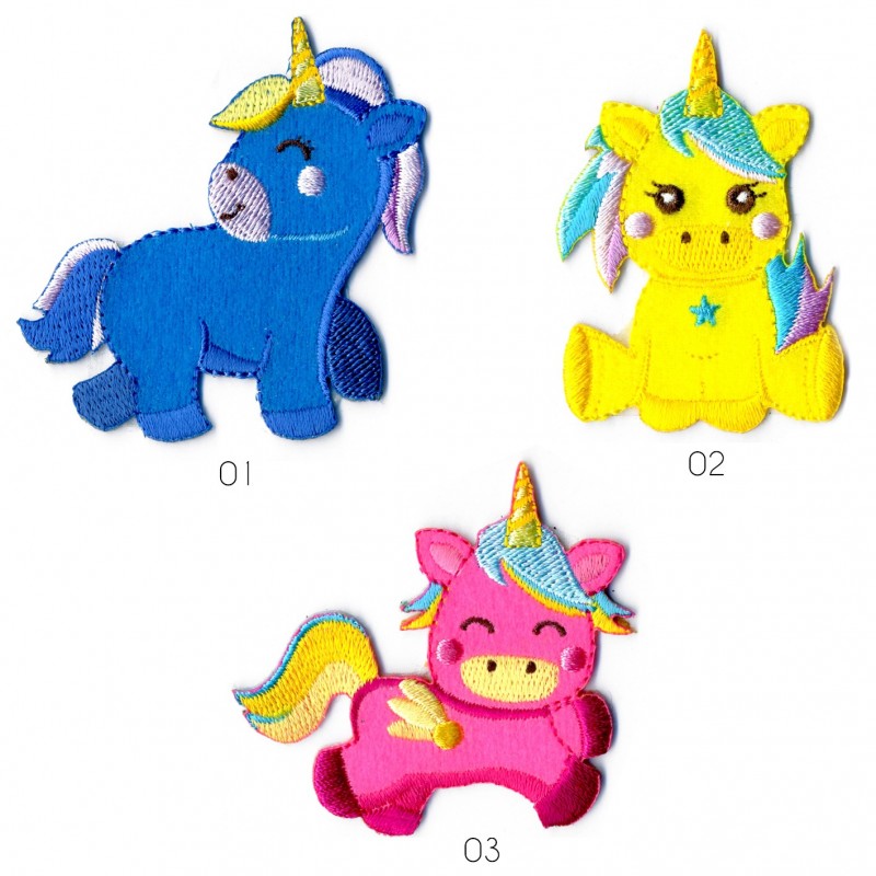 Ecusson Bebe Licorne 6x5cm Tissus Des Ursules