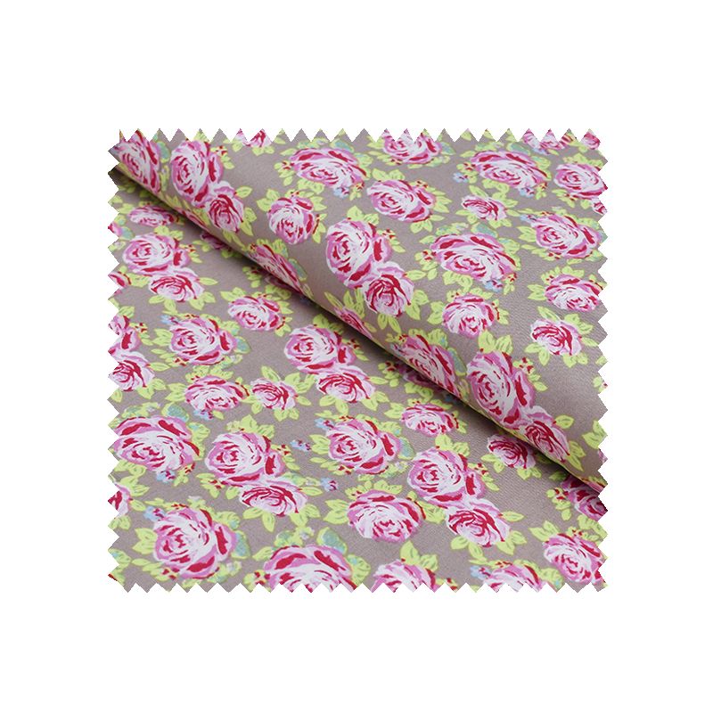 Tissu Coton Imprime Rose Fond Clair