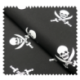 Tissu Coton Imprime Tête de Mort Noir
