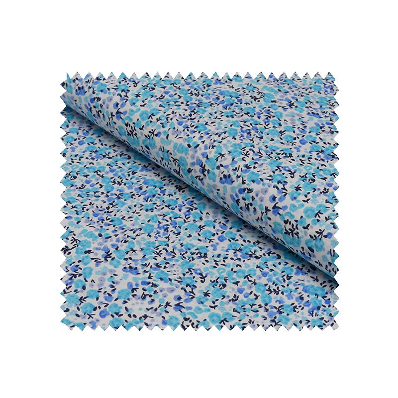 Tissu Coton Imprimé Fleurs Bleues