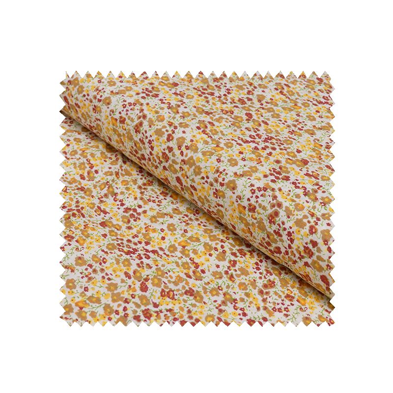 Tissu Coton Imprime Fleurs Orange
