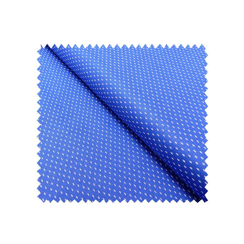 Tissu Popeline de Coton Imprimée Bleue