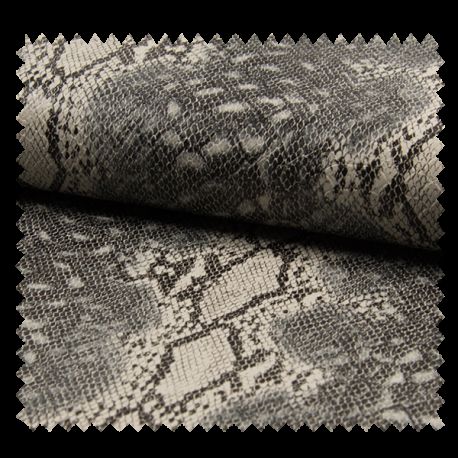 Tissu Simili Imprimé Serpent Gris