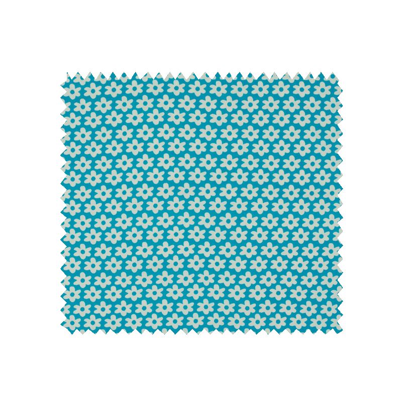 Tissu  Imprimé Paquerette Turquoise