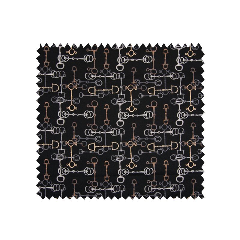 Viscose Twill Imprime Noir et gris