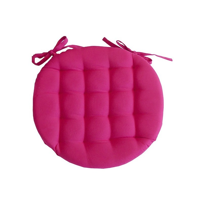 Galette de Chaise Ronde Neo Fuchsia - Tissus des Ursules