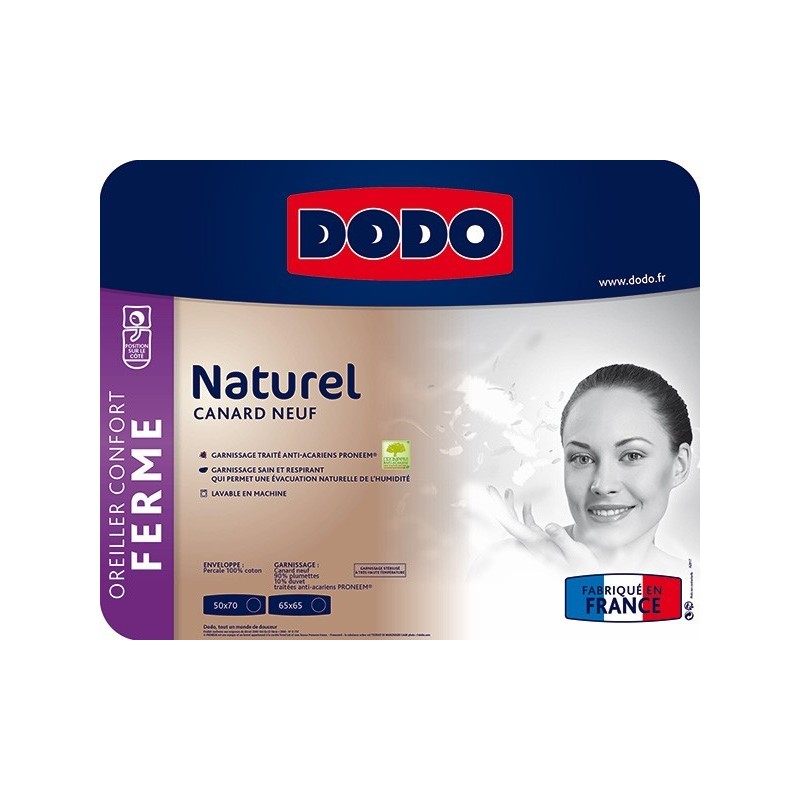 Oreiller Naturel Anti-Acariens DODO - Tissus des Ursules