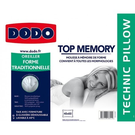 Oreiller DODO Top Memory Memoire De Forme