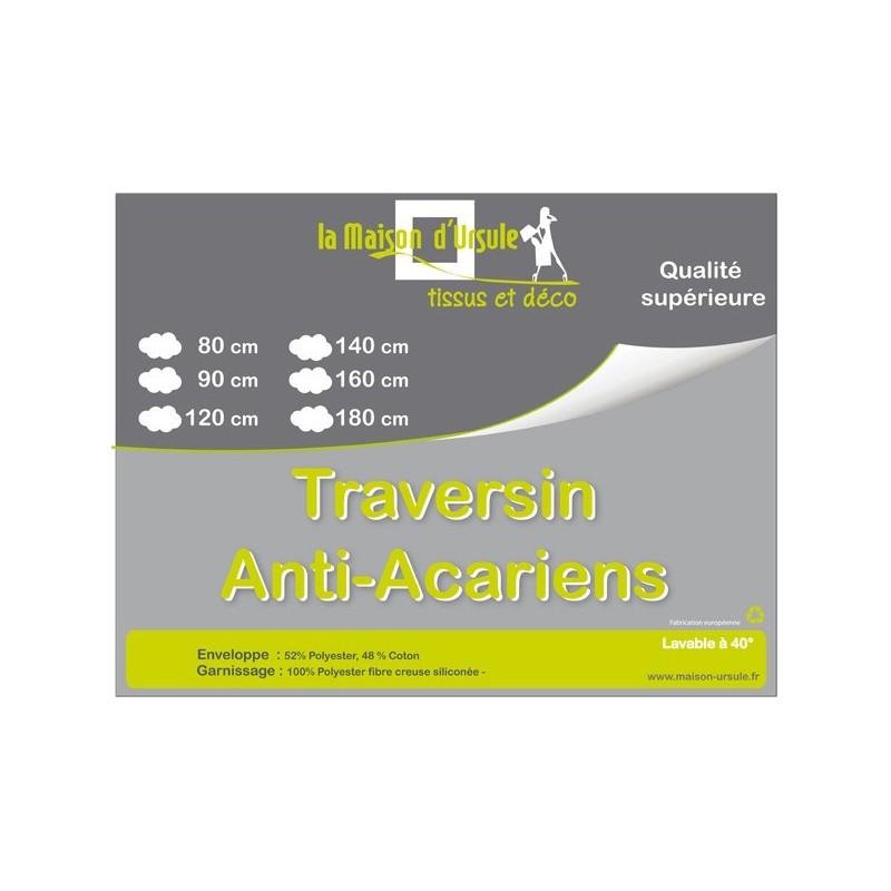 Traversin 140 cm anti-acarien