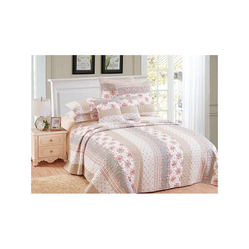 Boutis Beige Et Rose
