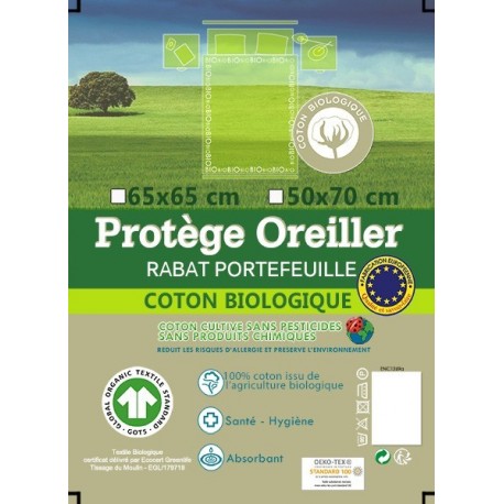 Protège Oreiller Molleton Bio