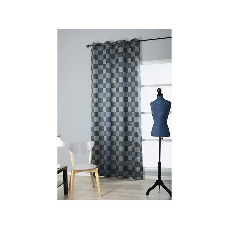 Rideau A Oeillets Damier - 3 coloris