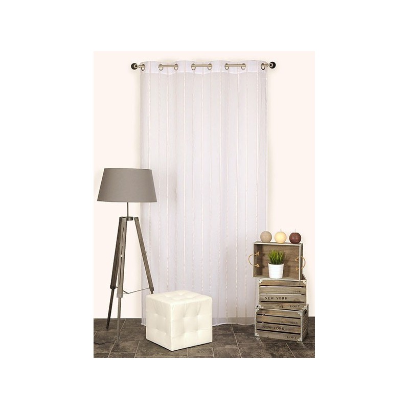 Rideau Etamine Lignes Jacquard