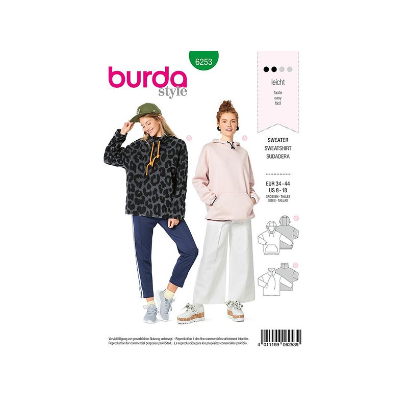 Patron Burda 6253 Sweat-shirt