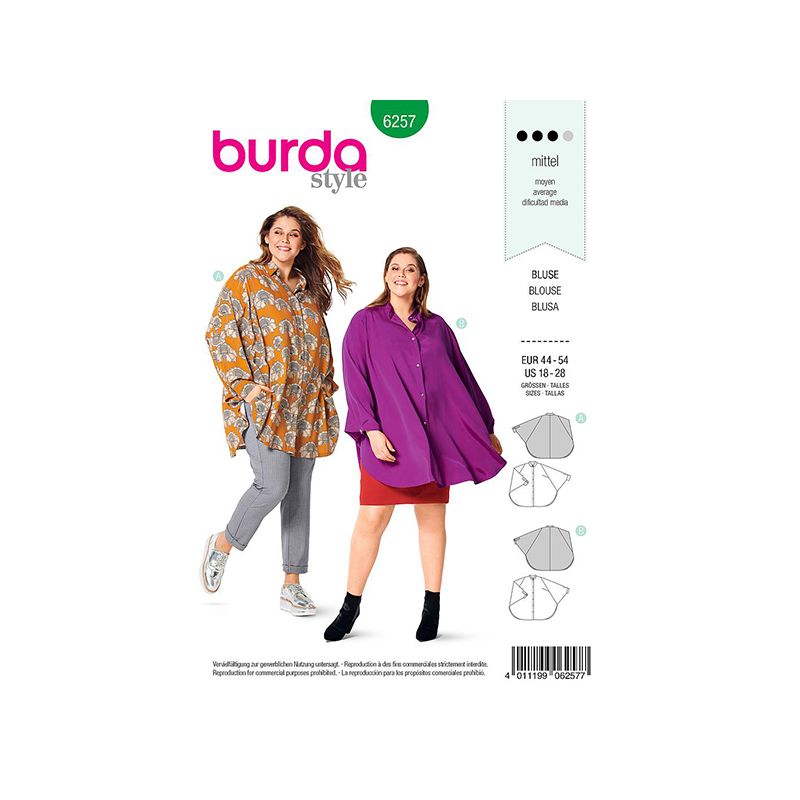 Patron Burda 6257 Blouse