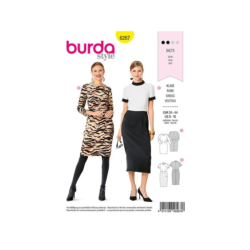 Patron Burda 6267 Robe Fourreau