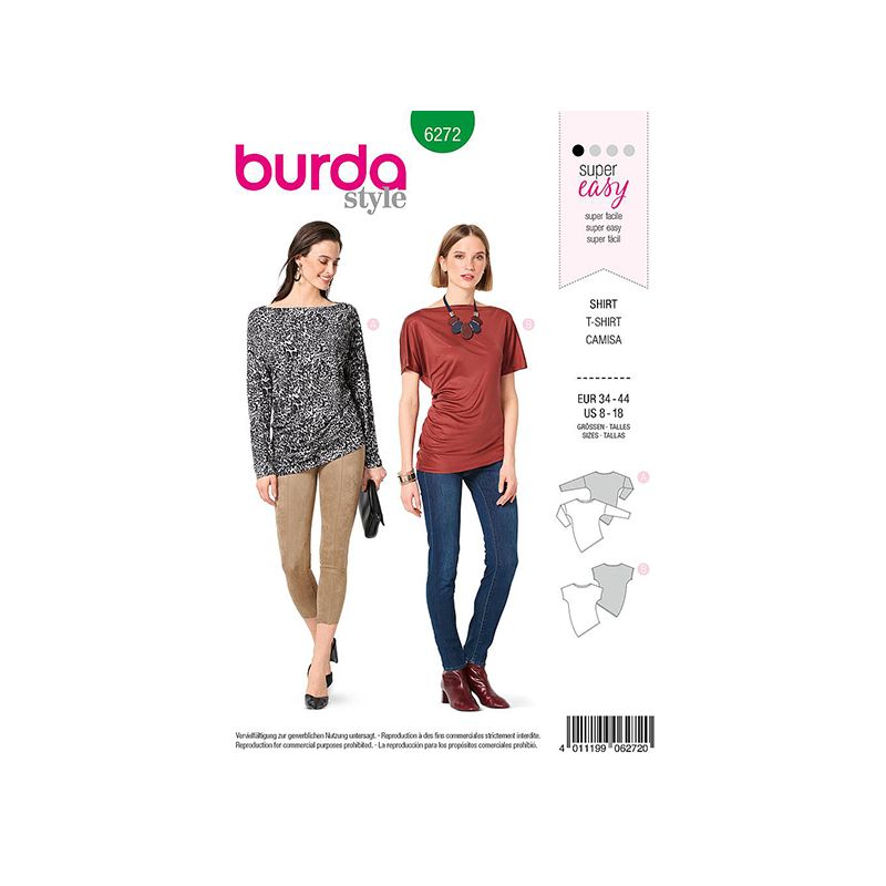 Patron Burda 6272 T-shirt Asymetrique