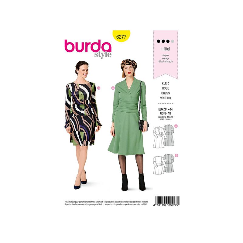 Patron Burda 6277 Robe Jupe Cloche