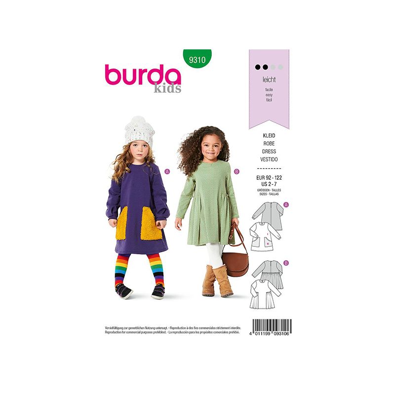 Patron Burda 9310 Robe Avec Poches