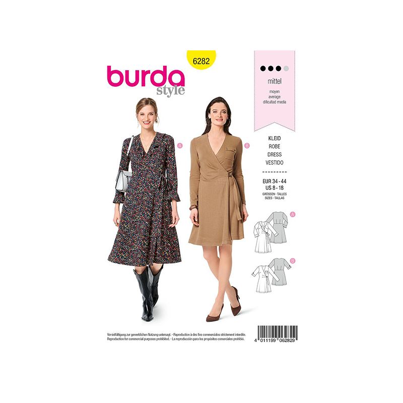 Patron Burda 6282 Robe Portefeuille ...