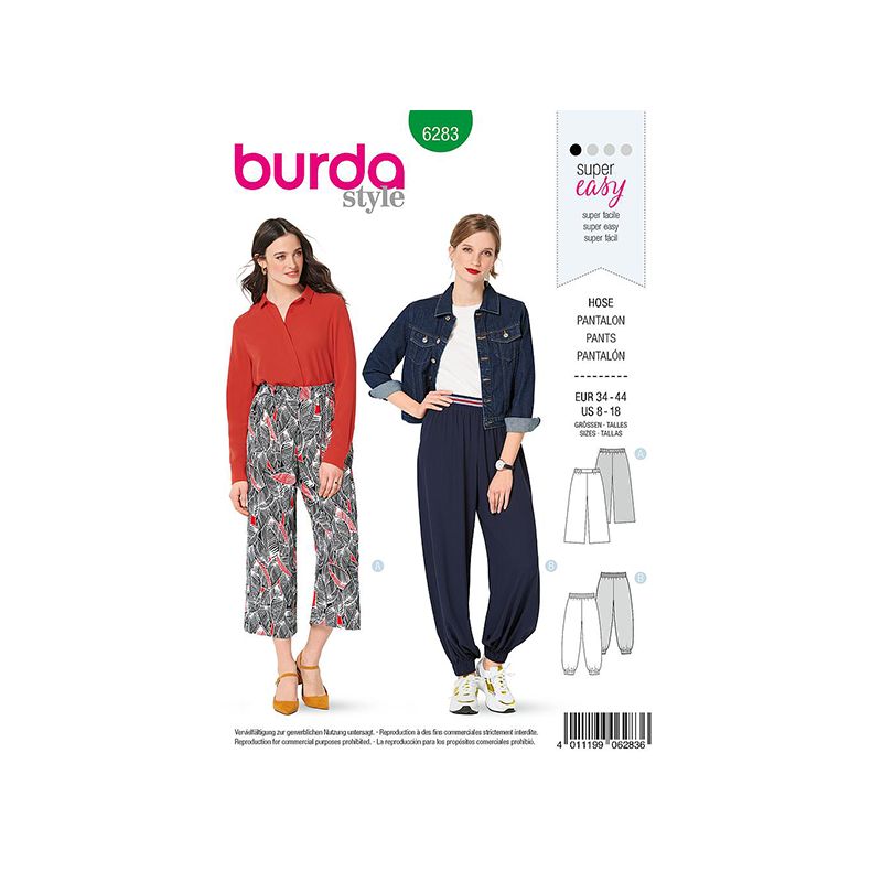 Patron Burda 6283 Pantalon Bouffant