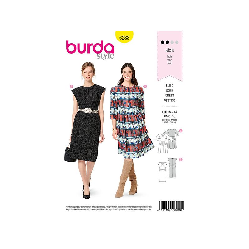 Patron Burda 6288 Robe Ample