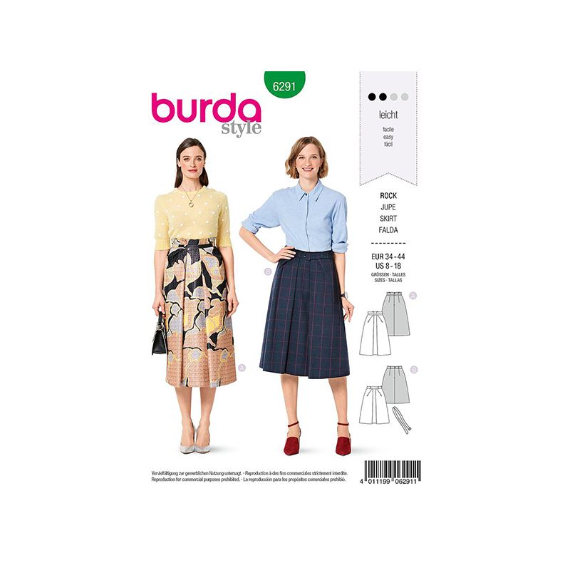 Patron Burda 6291 Jupe Evasée