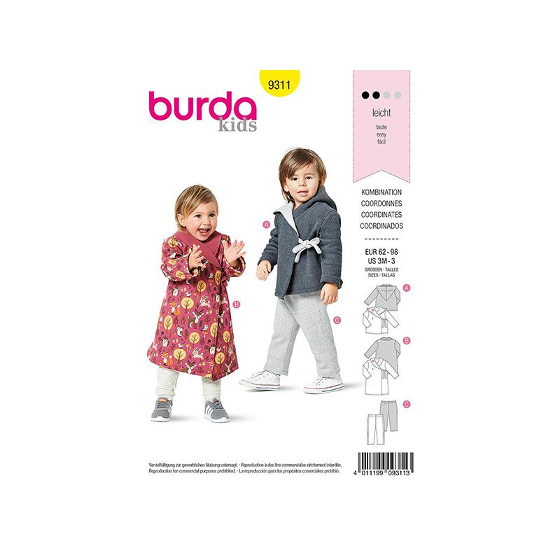 Patron Burda 9311 Veste à Capuche et Pantalon