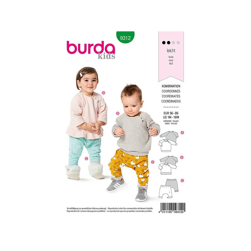 Patron Burda 9312 Tee-shirt et Pantalon Elastique