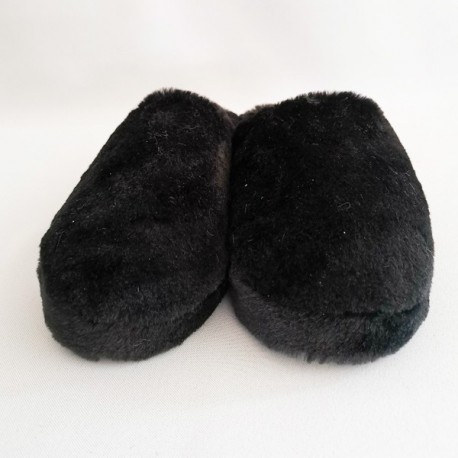 Pantoufle en fausse fourrure - Coloris Noir 