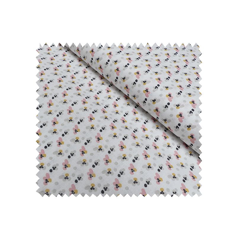 Tissu Fimoa Imprimé Rose Poudre et lin 