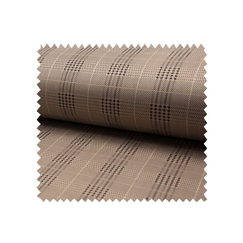 Tissu Scuba Suede Imprime Prince de Galles Beige 