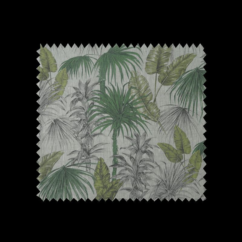 Tissu Jungle Lin Vert