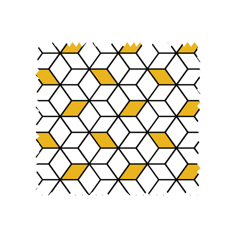 Tissu Imprimé Cube Jaune