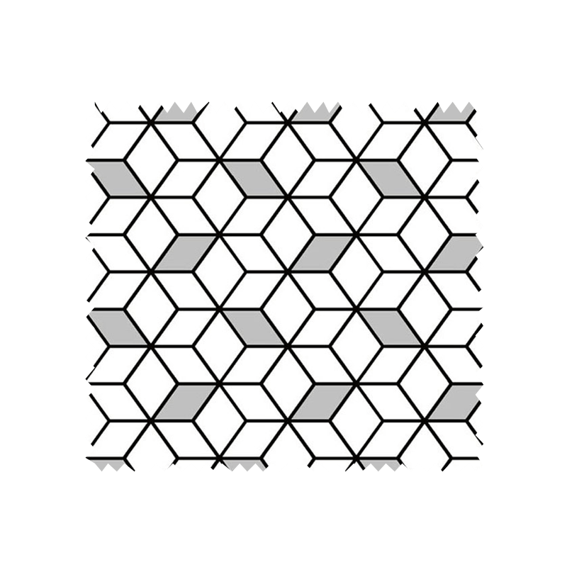 Tissu Imprimé Cube Noir