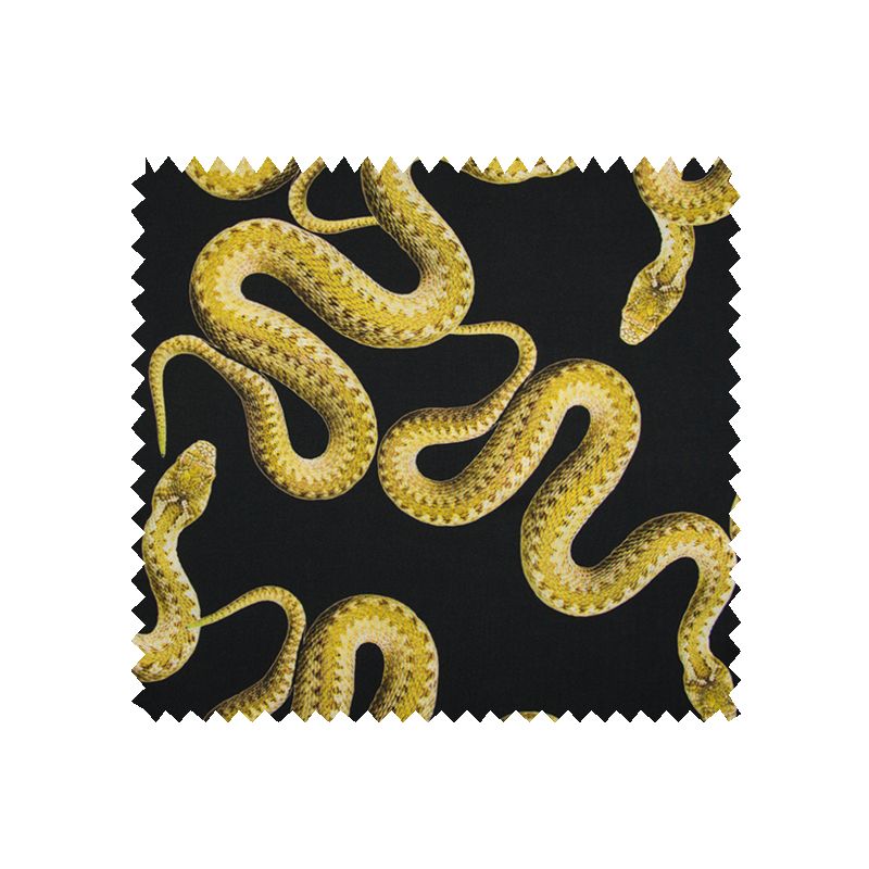 Tissu Digital Imprimé Serpent Noir citron Vert 