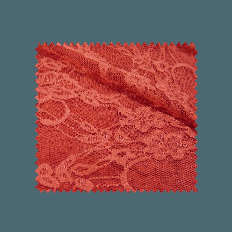 Tissu Dentelle Fleur Rouge