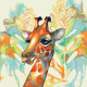 Coupon de Tissu Girafe 45x45 cm